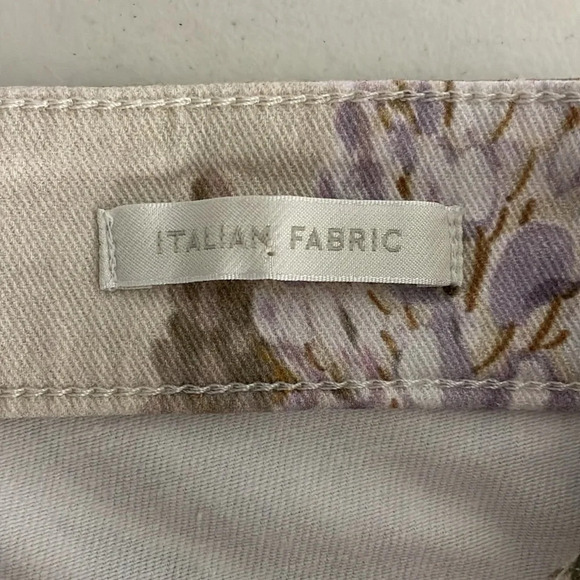 Cambio Paris Easy Kick Print Jeans Lavender Floral Straight Leg Ankle Sz 34 US 2 - Picture 8 of 12